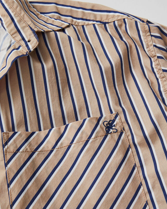 Ceres Life - Jacqui Felgate Oversized Shirt - String Blue White Stripe