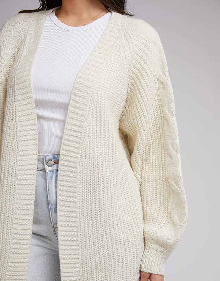 All About Eve - Naomi Longline Knit Cardi - Vintage White