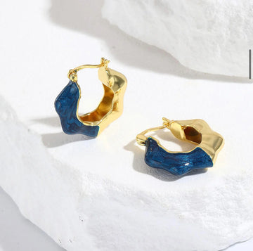 Greenwood Designs - Small Bling Earrings - Navy Blue