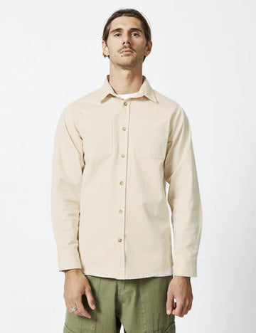 Mr Simple - York Long Sleeve Shirt - Natural
