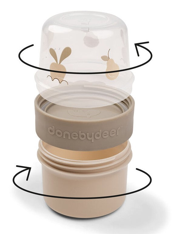 Done By Deer - To Go 2-Way Snack Containers - Sand