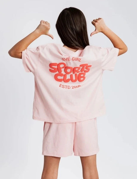 Eve Girl - Sports Club Tee - Pink - Kids Size 3-7 – Clover and Co
