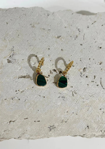 Lustre & Sage - Airin Stone 18K Gold Plated Earrings