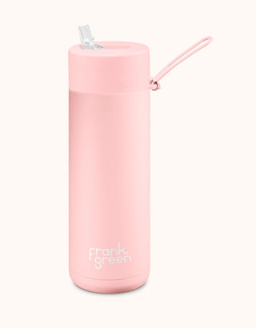 Frank Green - 20oz Stainless Steel Ceramic Reusable Bottle with Straw Lid - Blushed