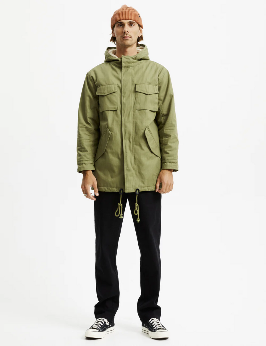Mr Simple Mod Sherpa Jacket Army Clover and Co