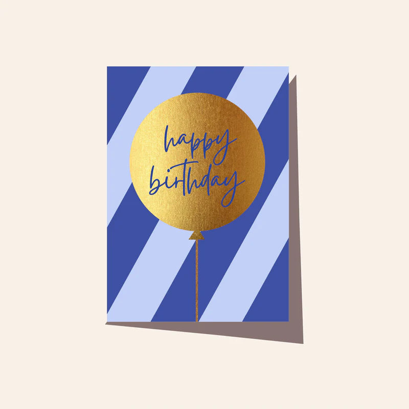 Elm Paper - BALLOON BLUE STRIPE CARD