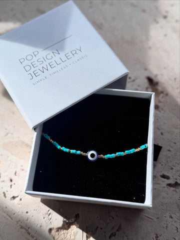 Pop Design - Turquoise Evil Eye Bracelet