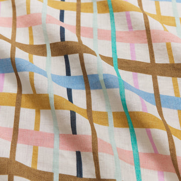 Sage & Clare - CADY CHECK LINEN FLAT SHEET - SINGLE