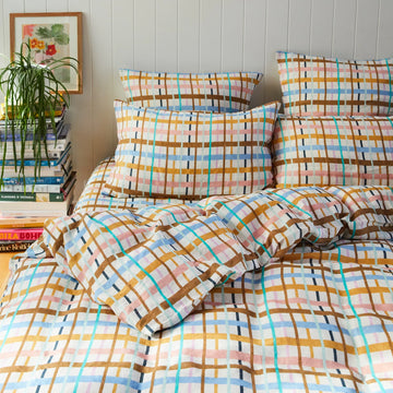 Sage & Clare - CADY CHECK LINEN PILLOWCASE SET - STANDARD