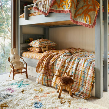 Sage & Clare - CADY CHECK LINEN QUILT COVER - SINGLE