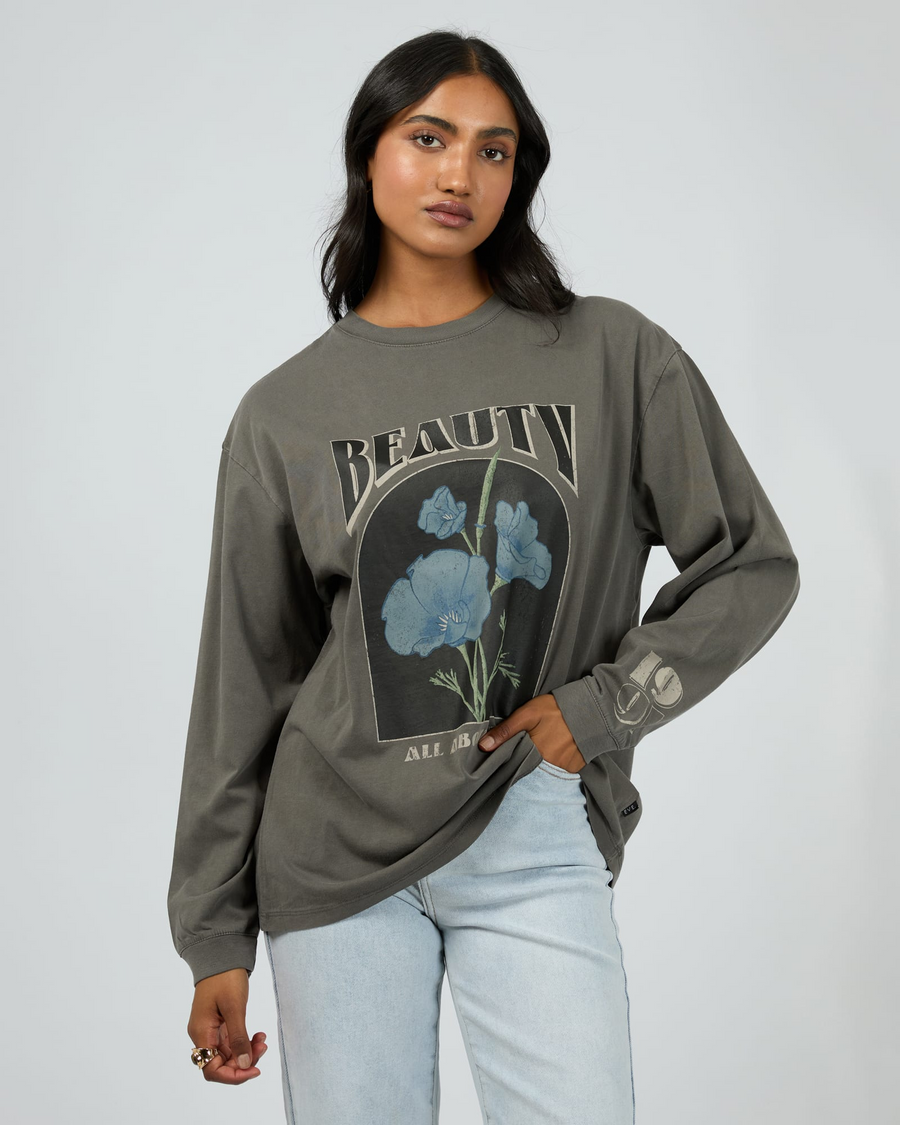 All About Eve - Hermosa Long Sleeve Tee - Charcoal