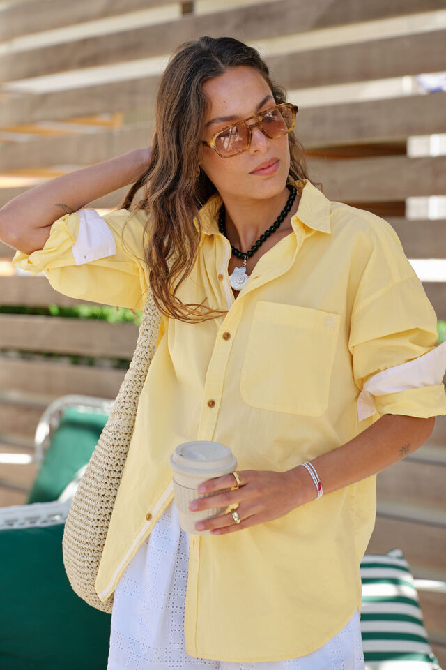 Ceres Life - Peta Oversized Shirt - Sunny Yellow
