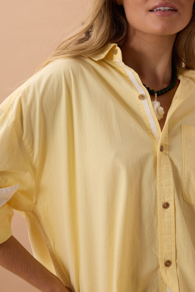 Ceres Life - Peta Oversized Shirt - Sunny Yellow