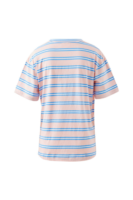 Ceres Life - Stevie Slouchy Tee - Petal/ Azure Blue Stripe