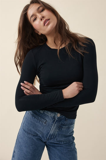 Ceres Life - Long Sleeve Teeny Bamboo Tee - Black