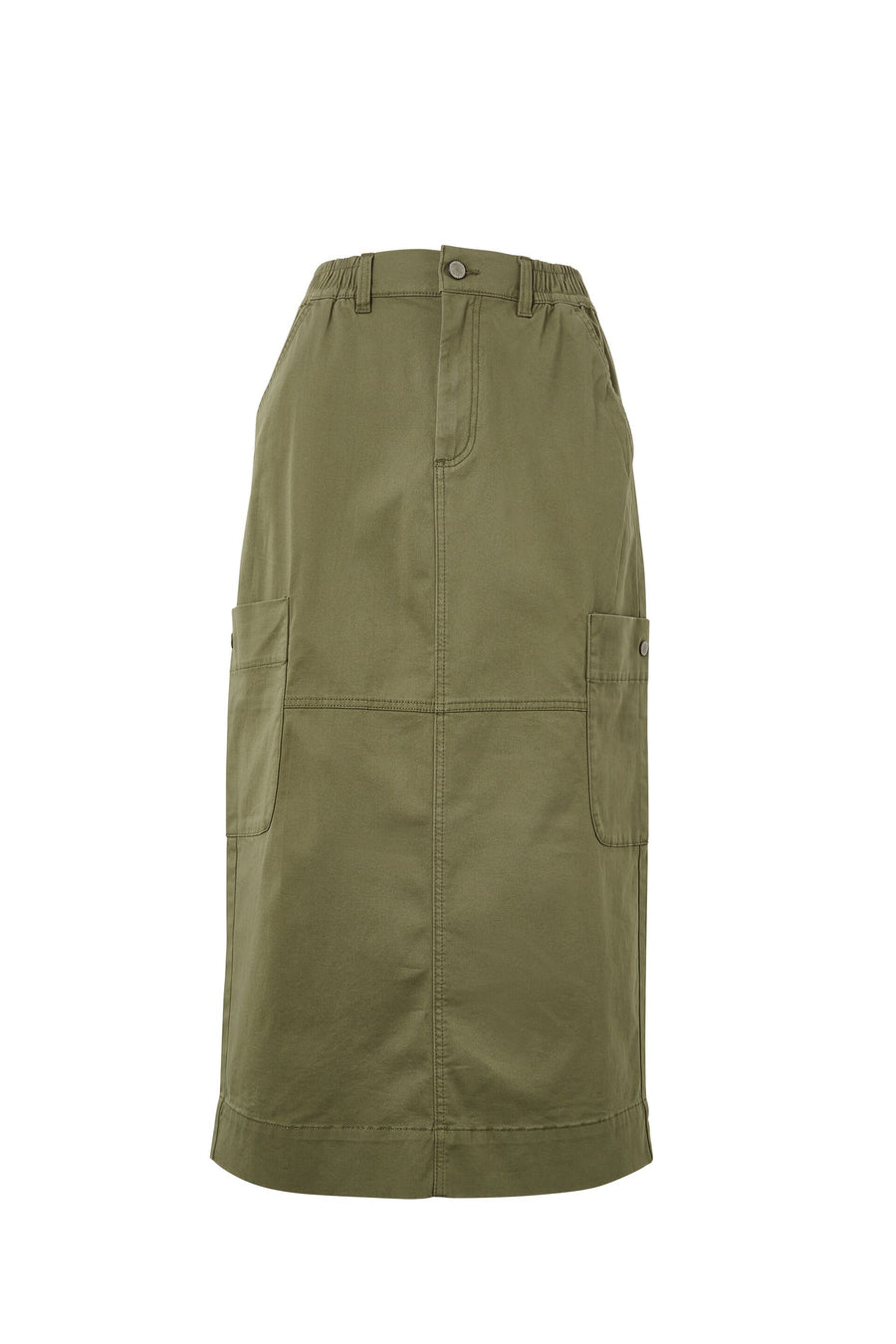 Ceres Life - Utility Midi Skirt - Soft Olive Rescued Fabric