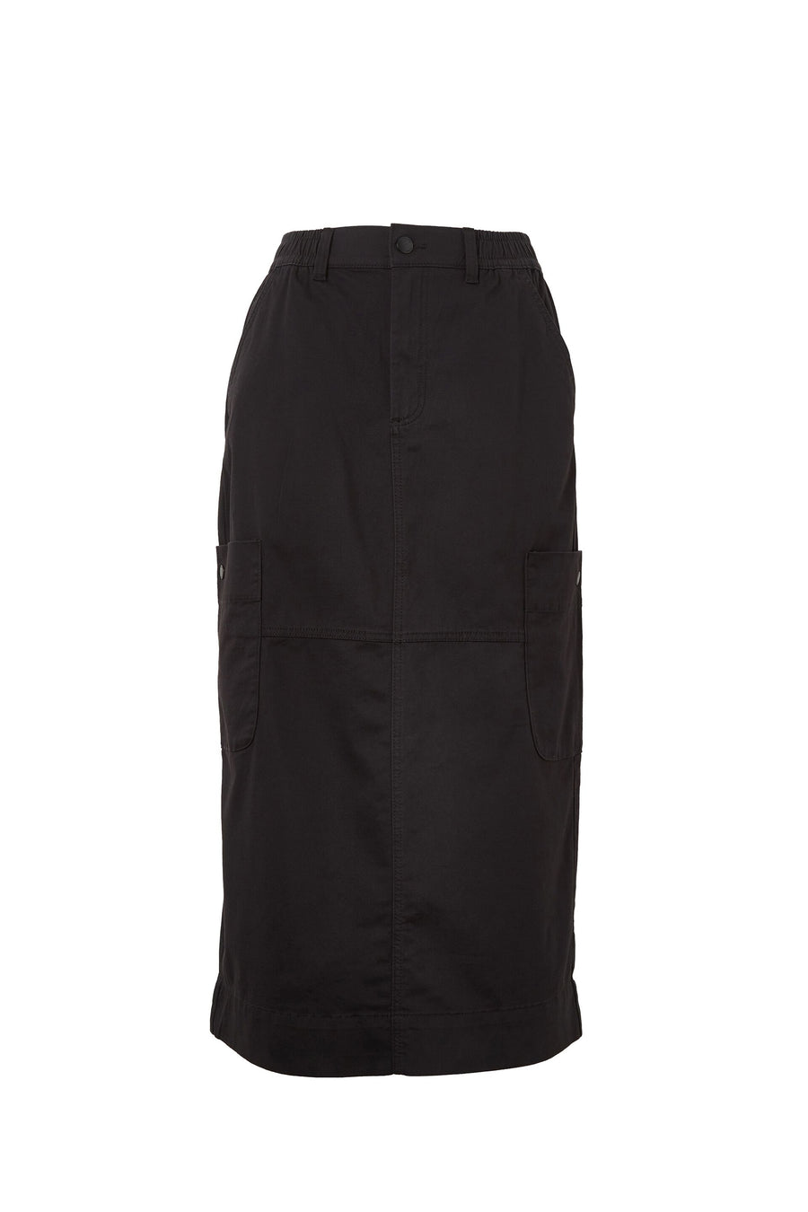 Ceres Life - Utility Midi Skirt - Black Rescued Fabric