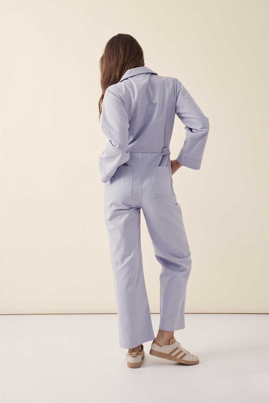 Ceres Life - Relaxed Zip Jumpsuit - Smokey Lilac Rescued Fabric