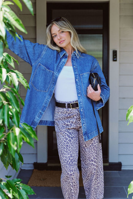 Ceres Life - Goldie Longline Denim Shacket - Fresh Indigo
