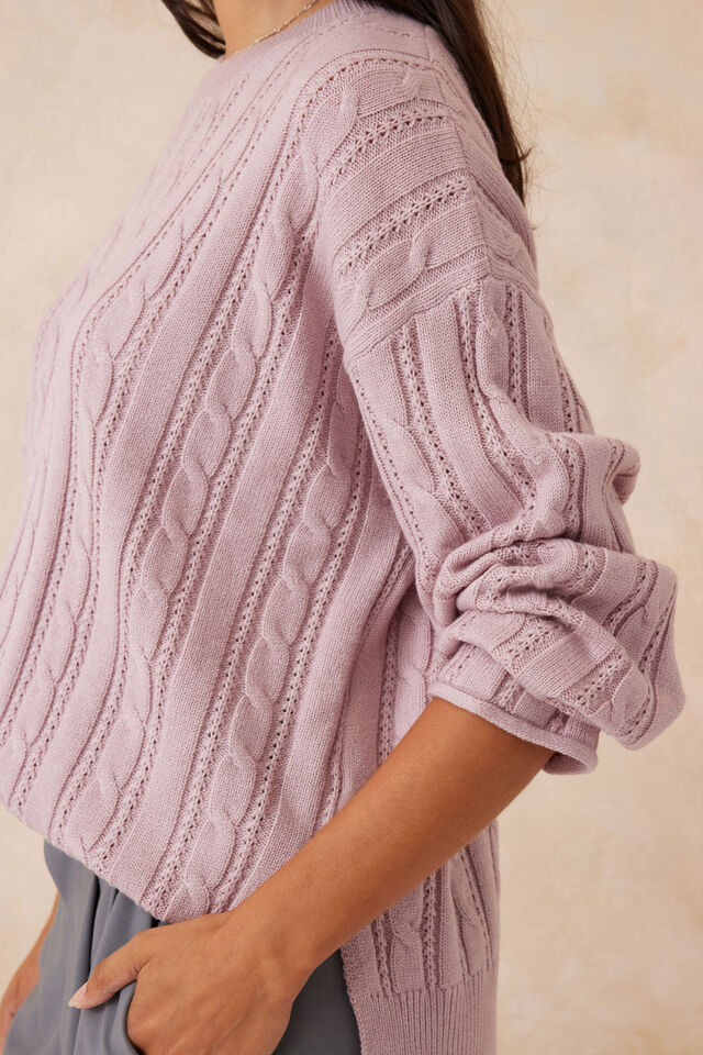 Ceres Life - Soft Cable Knit - Boysenberry Marle