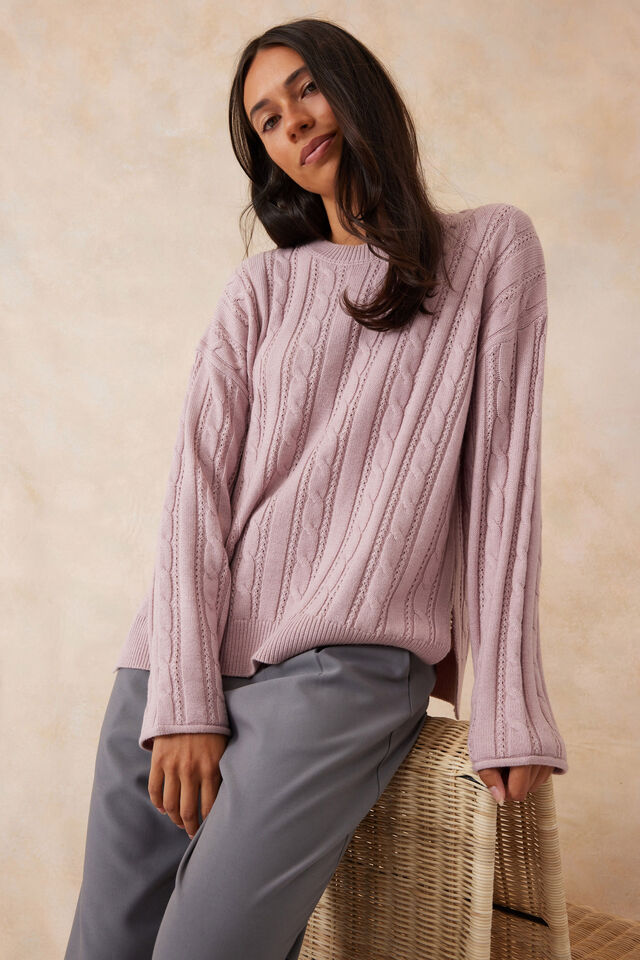 Ceres Life - Soft Cable Knit - Boysenberry Marle