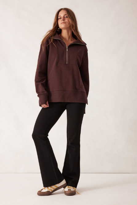 Ceres Life - Half Zip Sweat - Winter Choc