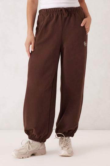 Ceres Life - Barrel Leg Track pant - Chocolate