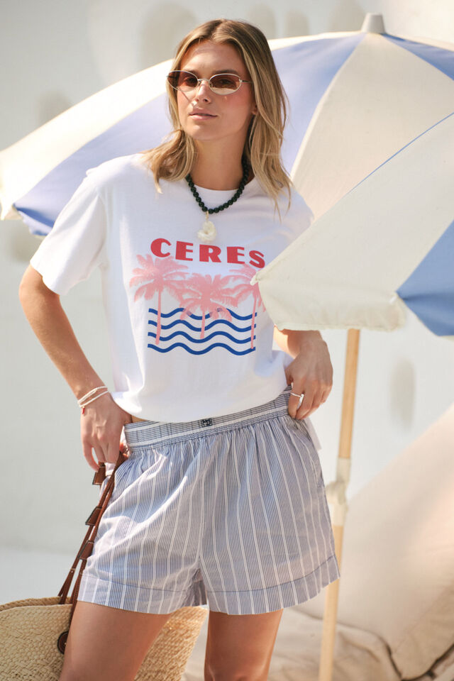 Ceres Life - Mila Short - College Blue Ladder Stripe