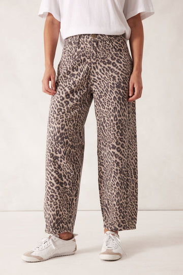 Ceres Life - Tapered Barrel Jean - Leopard