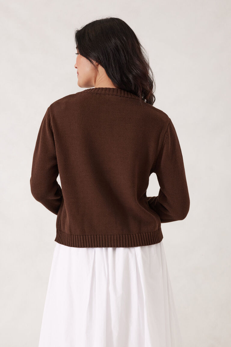 Ceres Life - Nelly Long Sleeve Knit Cardi - Chocolate
