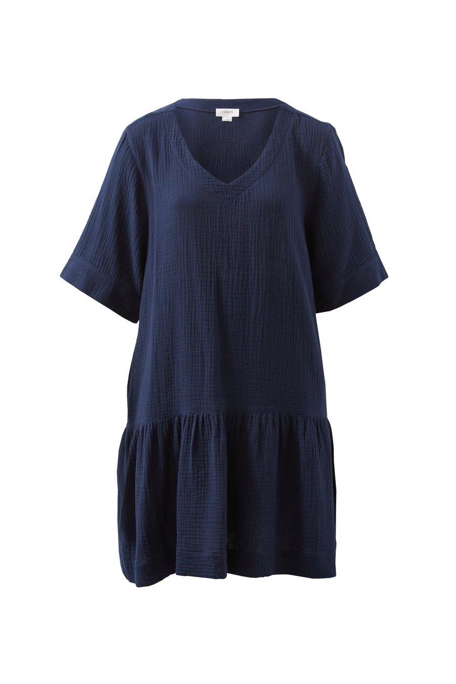 Ceres Life - Short Sleeve Tunic Mini Dress - Fresh Navy