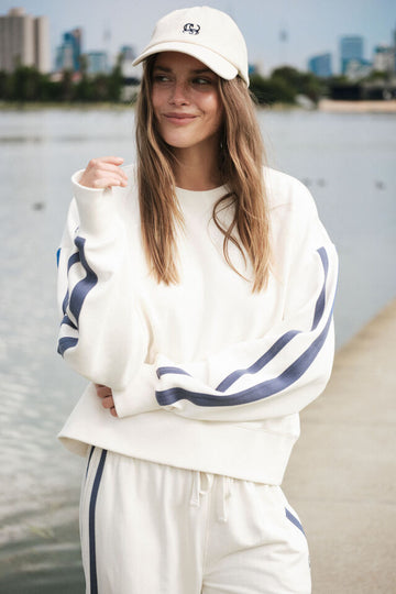 Ceres Life - Sporty Slouchy Crew - Winter Side Stripe
