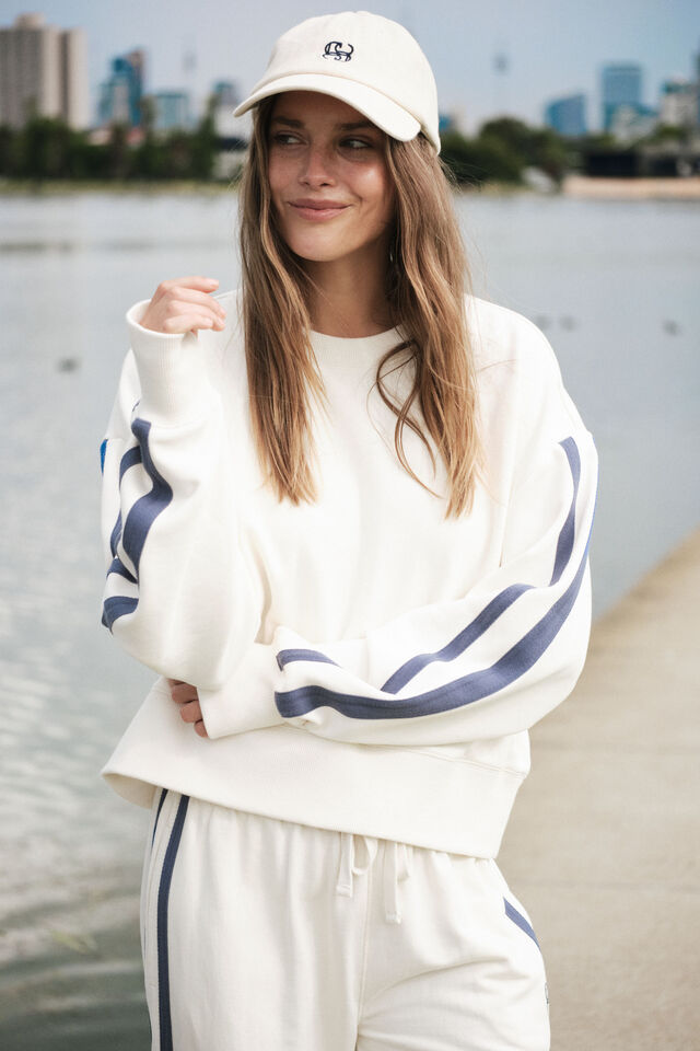 Ceres Life - Sporty Slouchy Crew - Winter Side Stripe