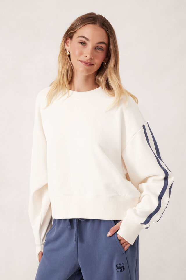 Ceres Life - Sporty Slouchy Crew - Winter Side Stripe