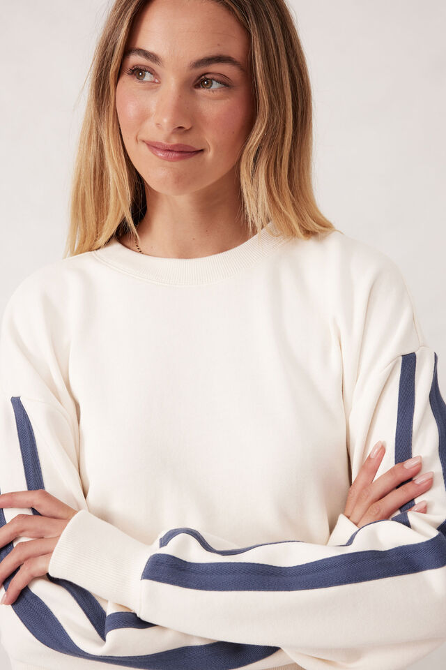 Ceres Life - Sporty Slouchy Crew - Winter Side Stripe