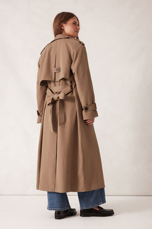 Ceres Life - Longline Trench Coat - Summer Taupe