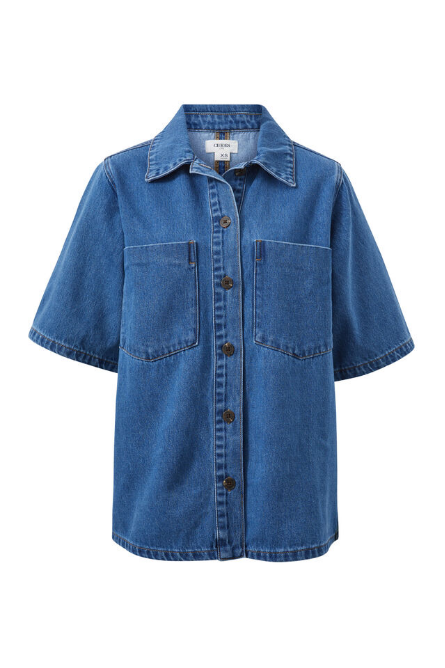 Ceres Life - Short Sleeve Denim Shirt - Mid Indigo