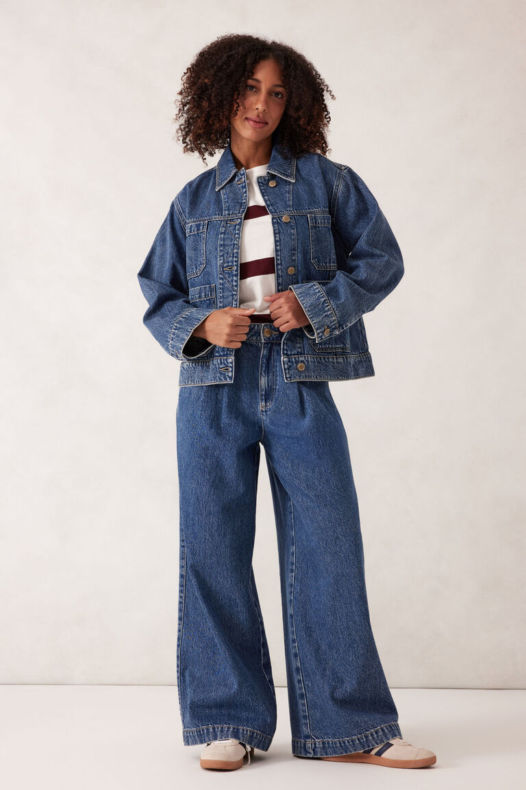 Ceres Life - Boyfriend Denim Jacket - Fresh Indigo