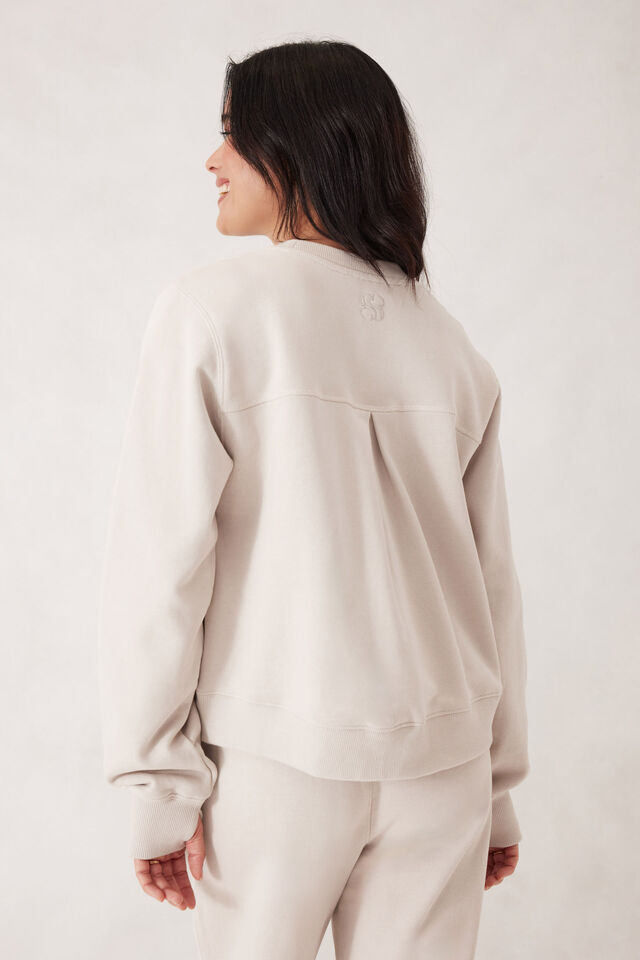 Ceres Life - Seamed Fleece Top - Almond