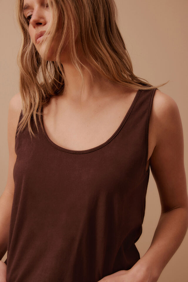 Ceres Life - Bloom Slouchy Scoop Tank - Chocolate