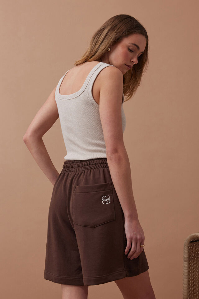 Ceres Life - Lulu Reverse Panel Short - Chocolate