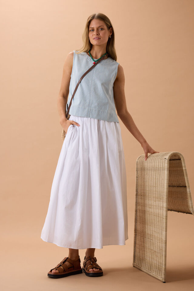 Ceres Life - Maddy Shell Top - Indigo White Stripe