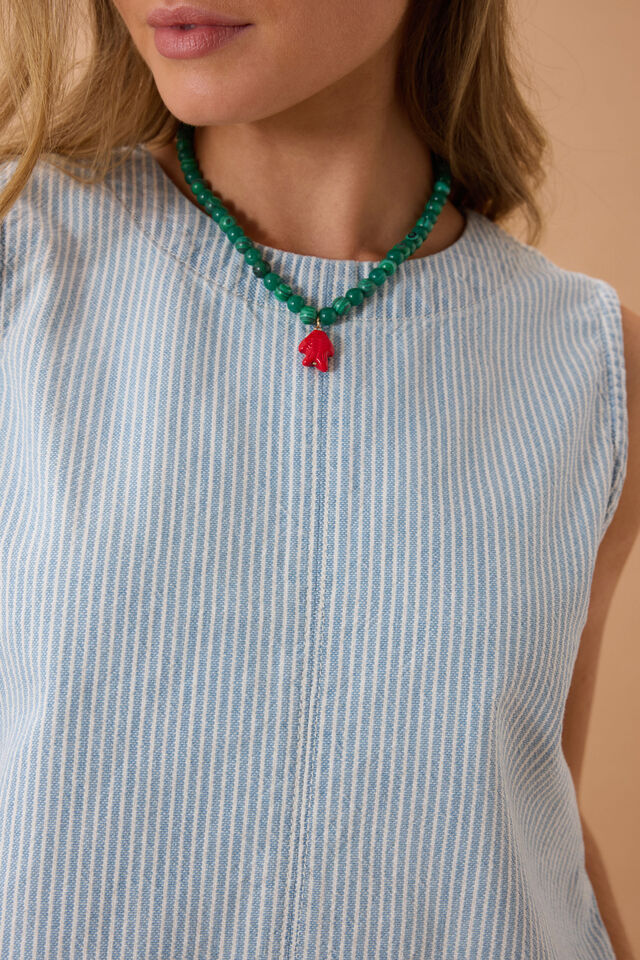 Ceres Life - Maddy Shell Top - Indigo White Stripe