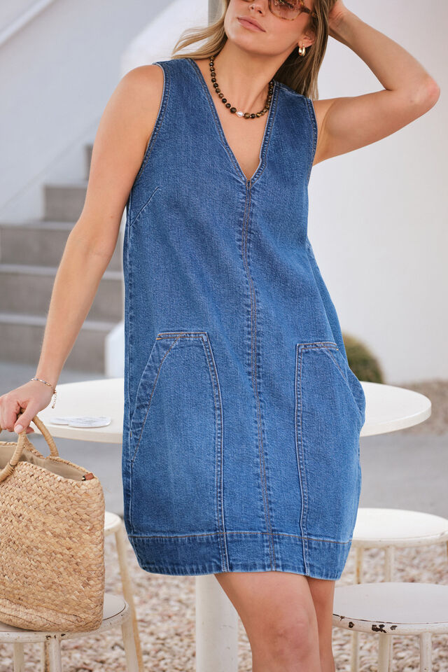 Ceres Life - Emme Shift Dress - Fresh Indigo