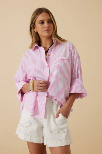 Ceres Life - Miya Shirt - Pink Stripe Ceres Hotel