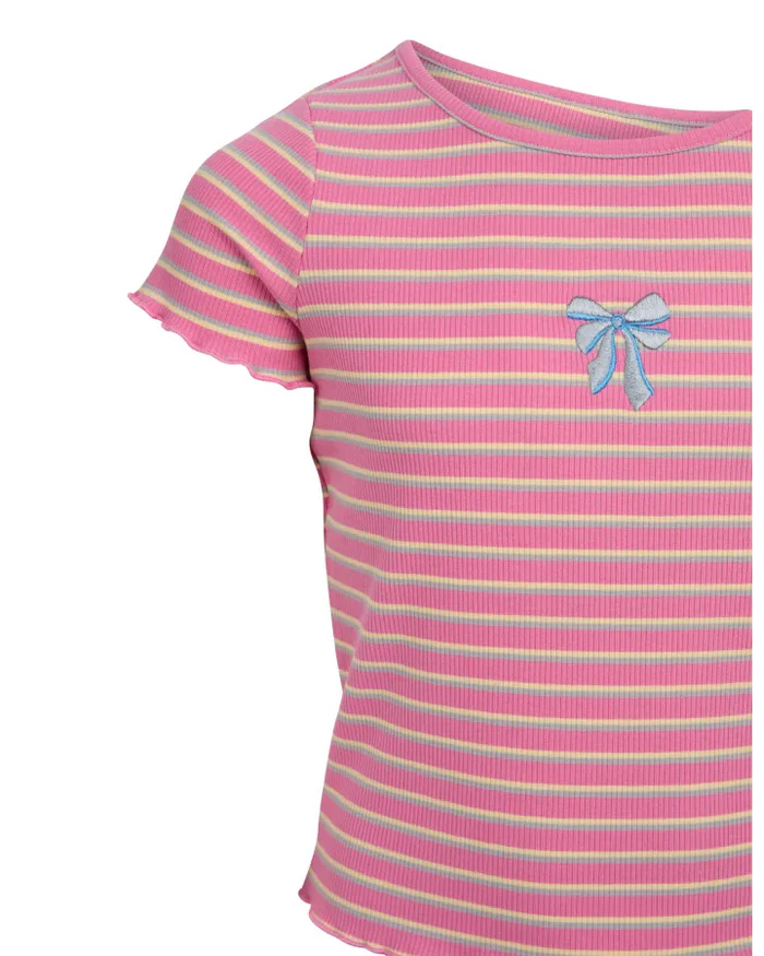 Eve Girl - Lottie Rib Tee - Pink - Kids Size 3-7