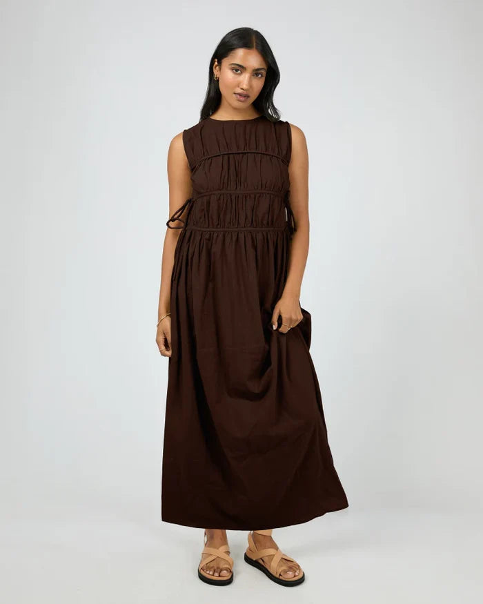 All About Eve - Lou Lou Tie Maxi Dress - Brown