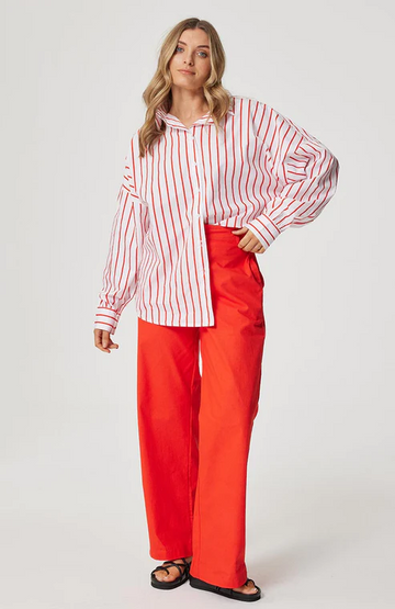 Cartel & Willow - Tammy Shirt - Campari Stripe
