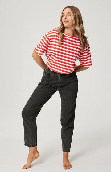 Cartel & Willow - Marlie Tee - Campari Stripe