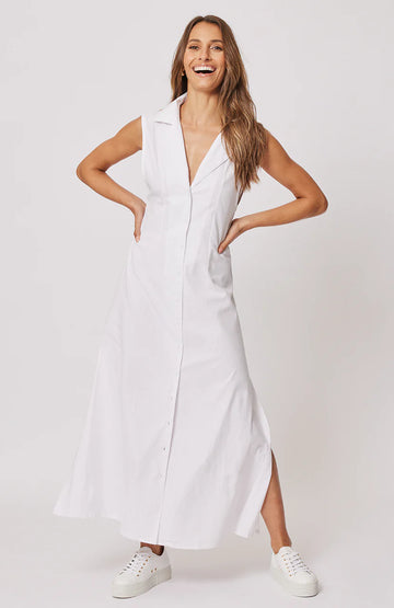 Cartel & Willow - Clara Maxi Dress - White Chambray